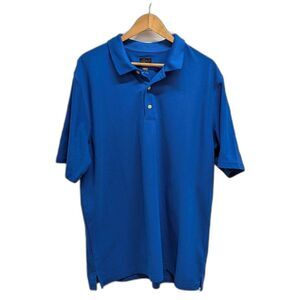 Greg Norman Size XL Blue Play Dry Performance Athletic Polo Top Shirt